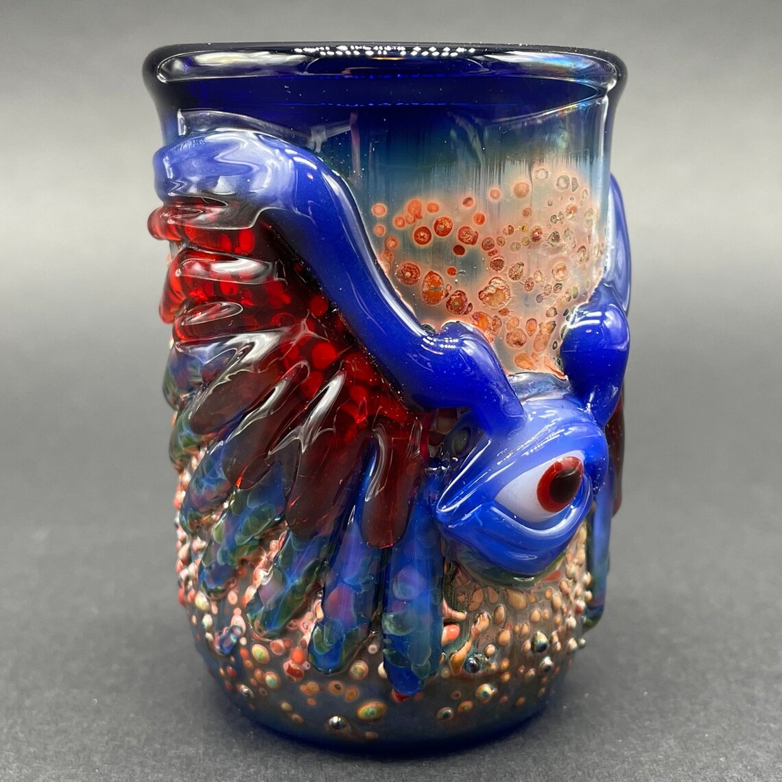 Winged phoenix shot glass (blue)