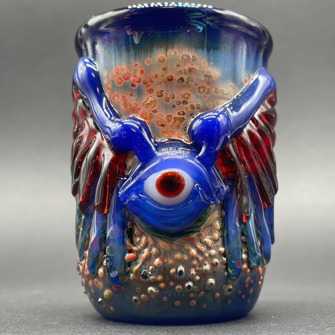 Winged phoenix shot glass (blue)