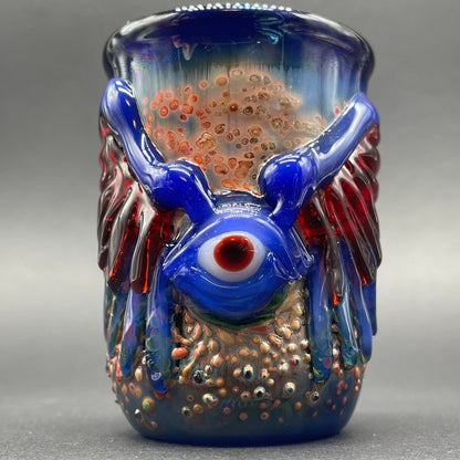 Winged phoenix shot glass (blue)