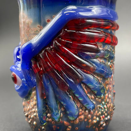 Winged phoenix shot glass (blue)