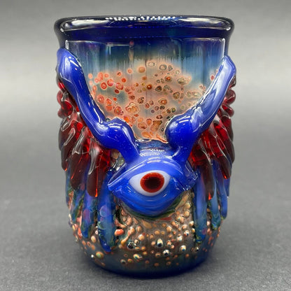 Winged phoenix shot glass (blue)