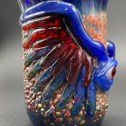 Winged phoenix shot glass (blue)