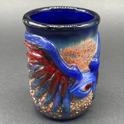 Winged phoenix shot glass (blue)