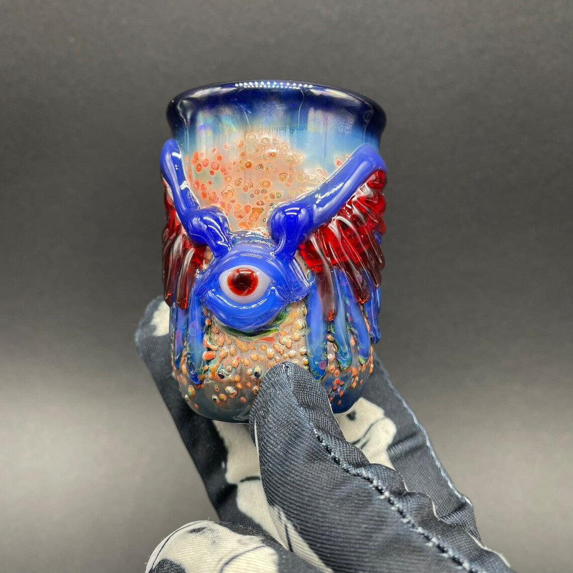 Winged phoenix shot glass (blue)
