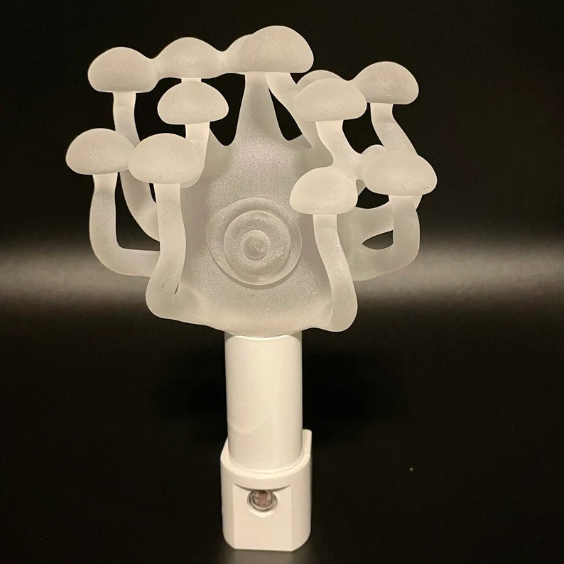 Large Mushroom, frosted clear glass led night light. #1