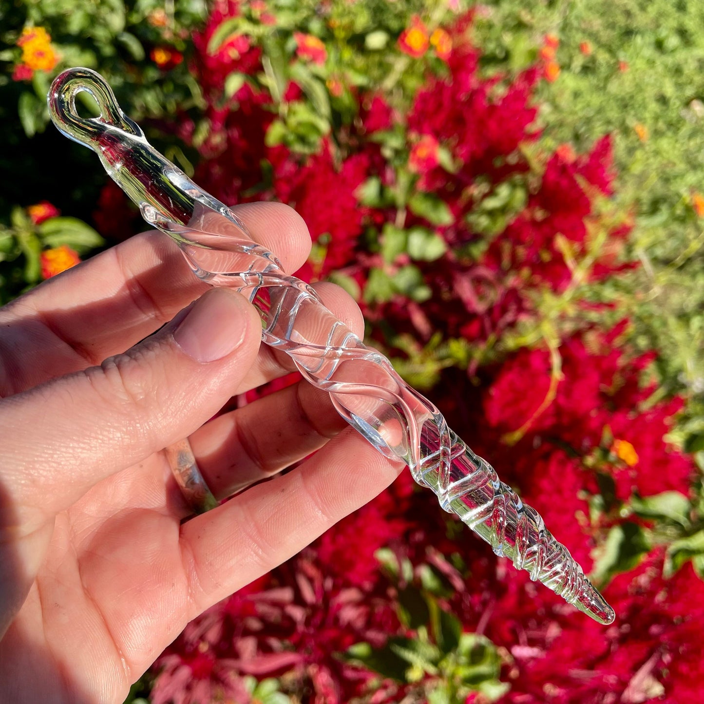 Clear glass icicles