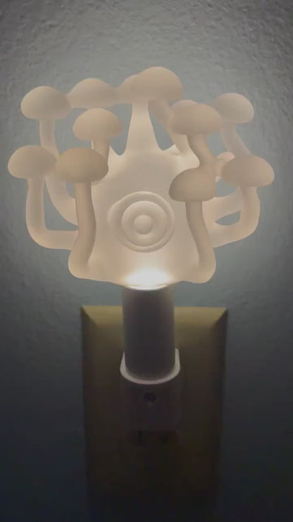 Large Mushroom, frosted clear glass led night light. #1