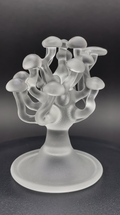 small glass mushroom sculpture