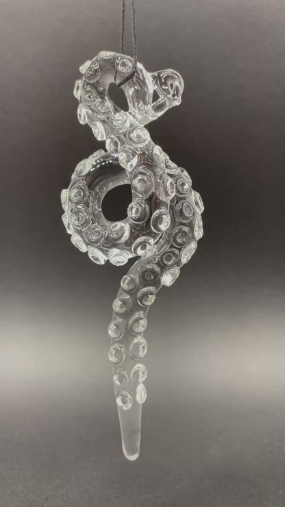 3 clear tentacle ornaments