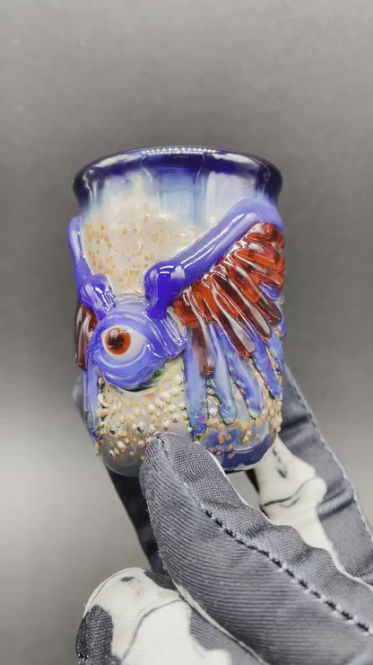 Winged phoenix shot glass (blue)
